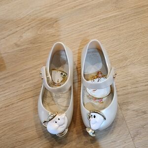 Mini Melissa Cream Beauty and the Beast Mary Jane Jelly flats For Toddlers